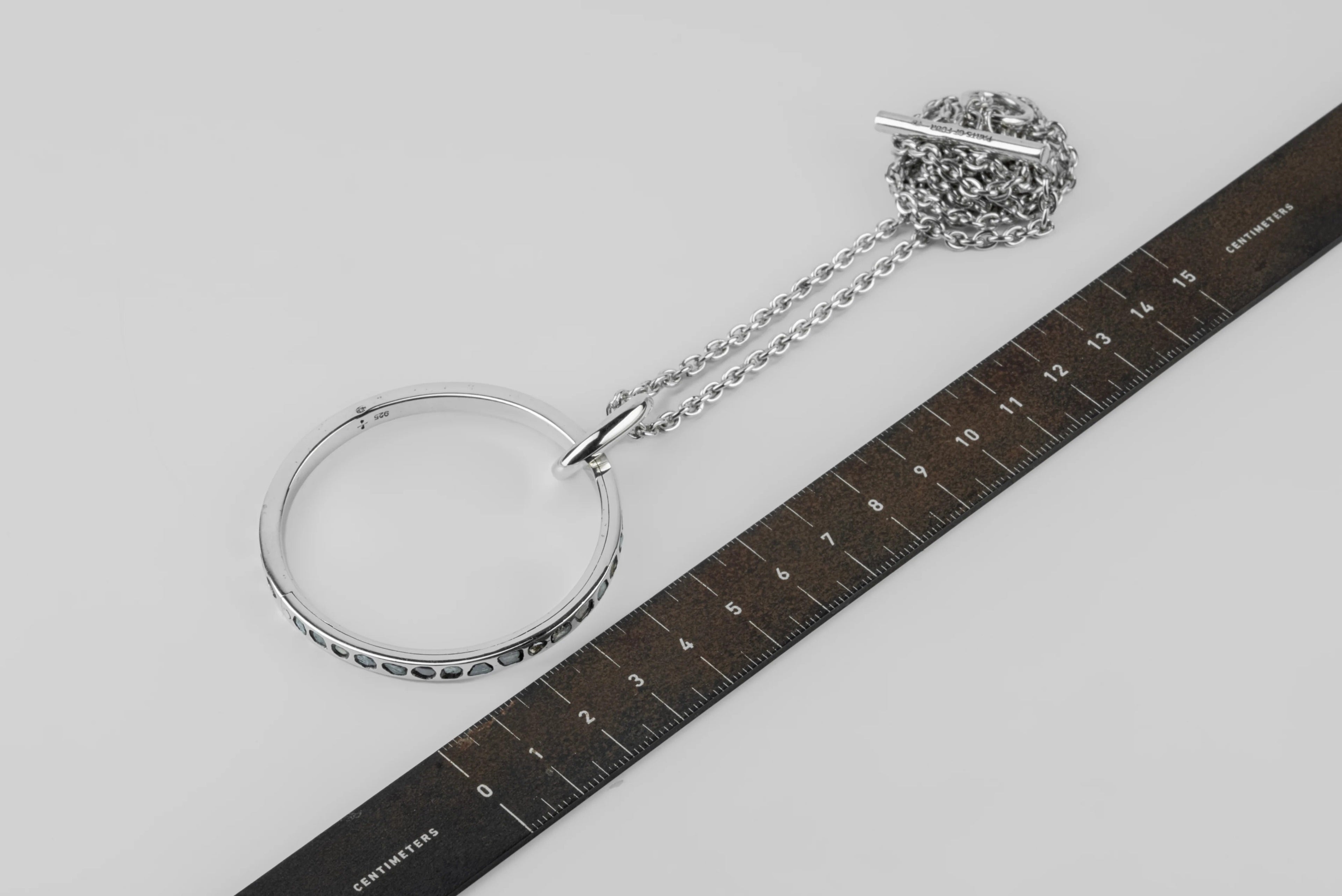 Portal Necklace v3 (Medium, Full Mega Pavé, Blue Diamond Slabs, PA+BDIA)