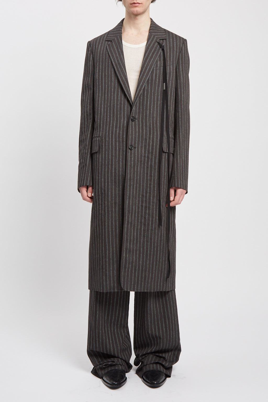 BAAF STRAIGHT TAILORED COAT BLACK/WHITE/CHERRY