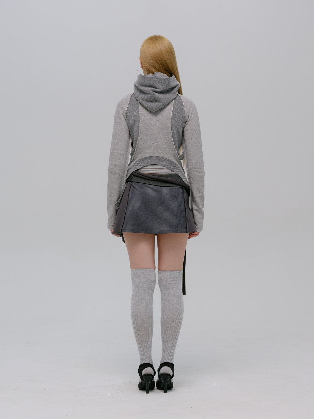 SLASHED ZIP JACKET PALE GREY