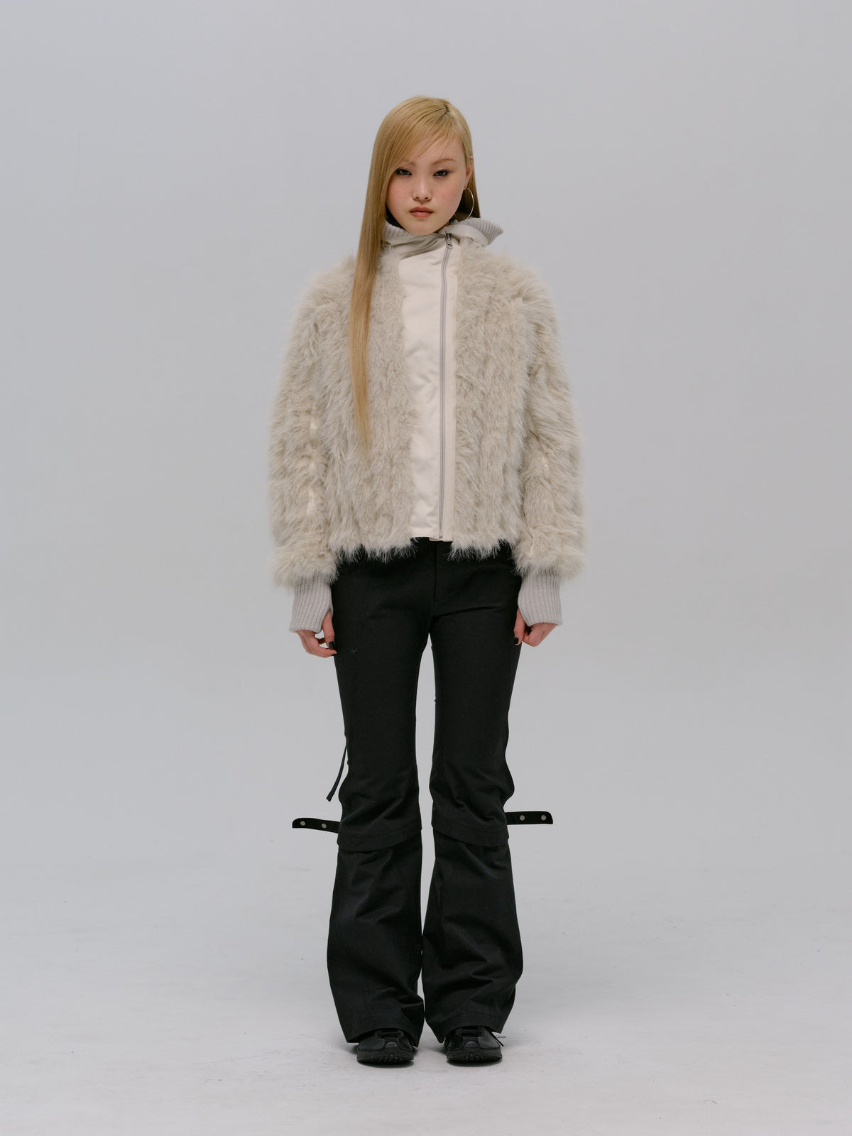 REVERSIBLE FUR JACKET FRENCH GREY