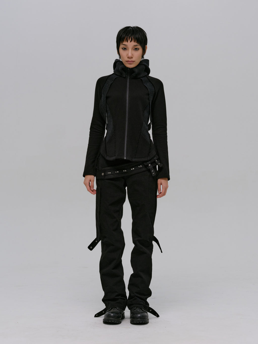 SLASHED ZIP JACKET BLACK