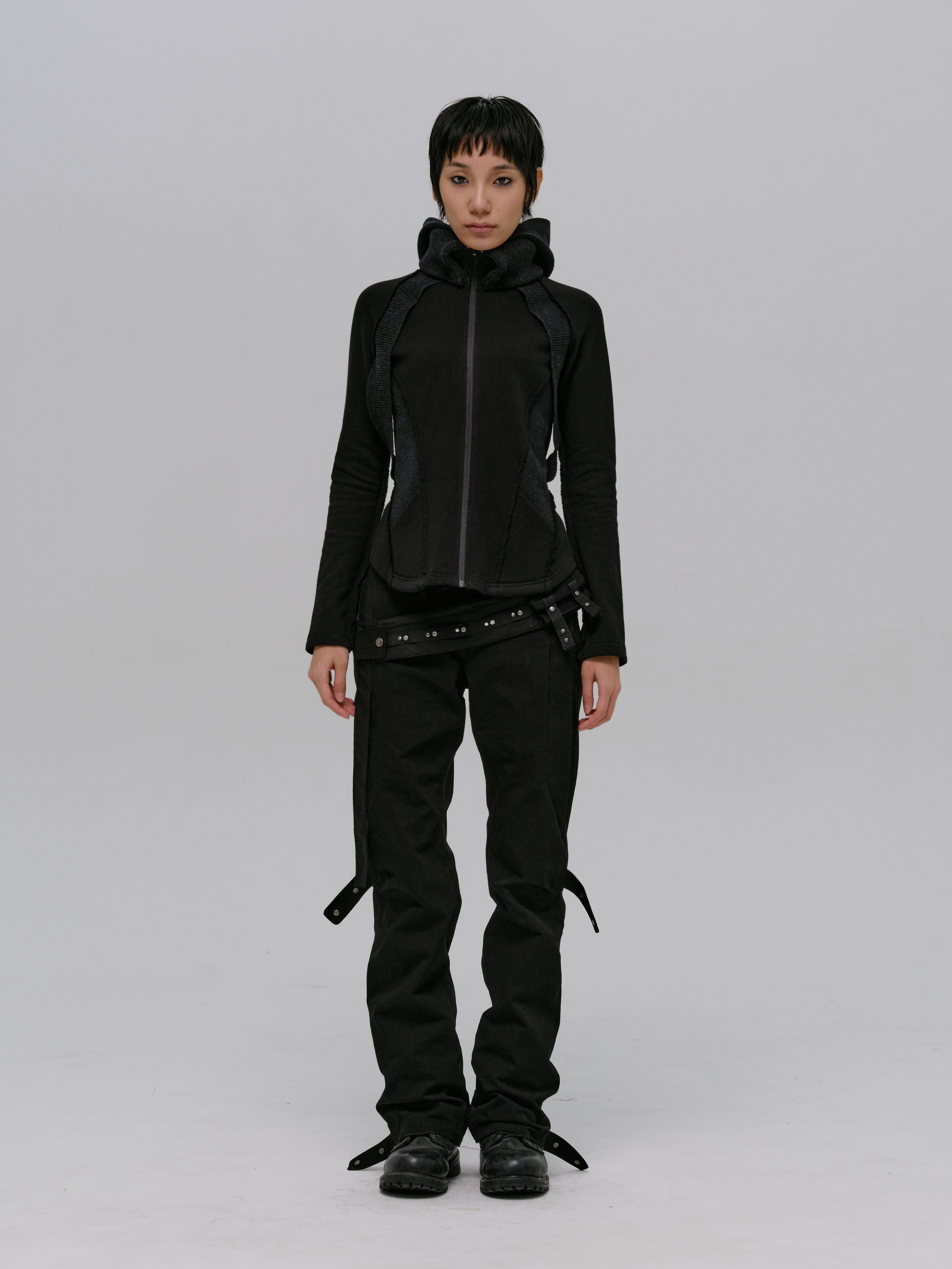 SLASHED ZIP JACKET BLACK