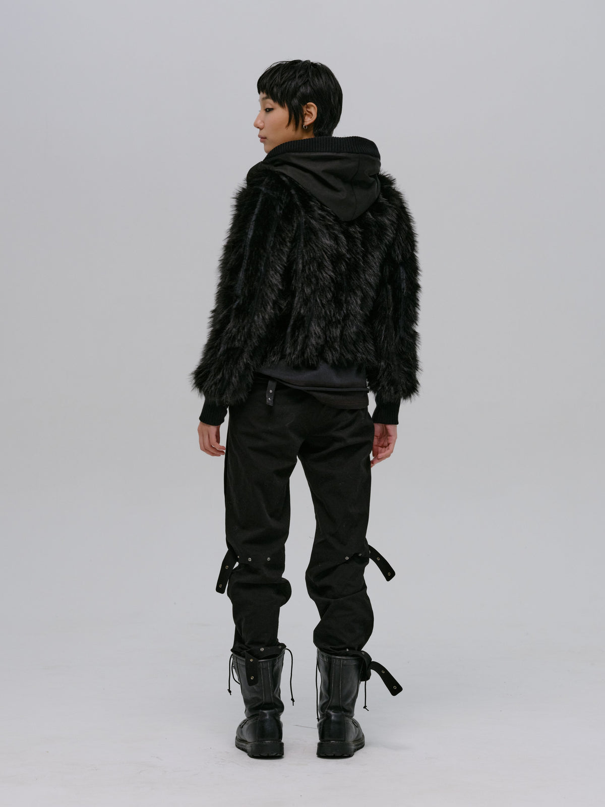 REVERSIBLE FUR JACKET BLACK