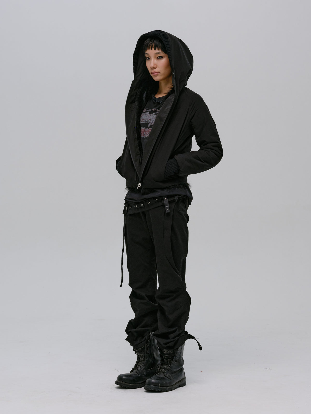 REVERSIBLE FUR JACKET BLACK