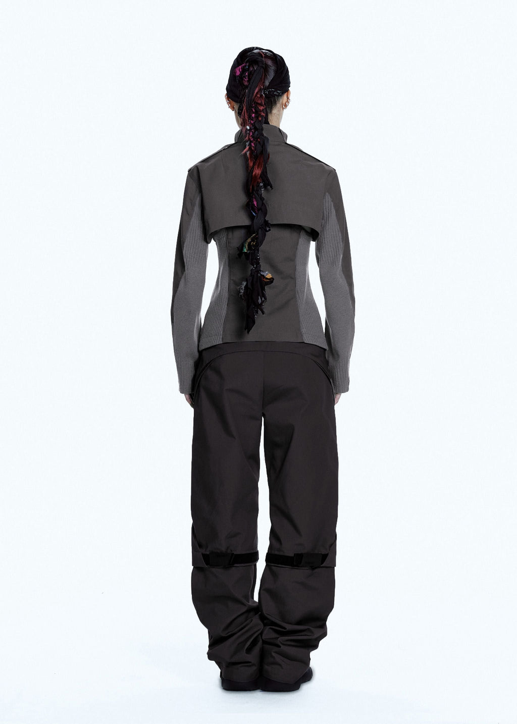 DOUBLE LAYER MOTO JACKET CHARCOAL