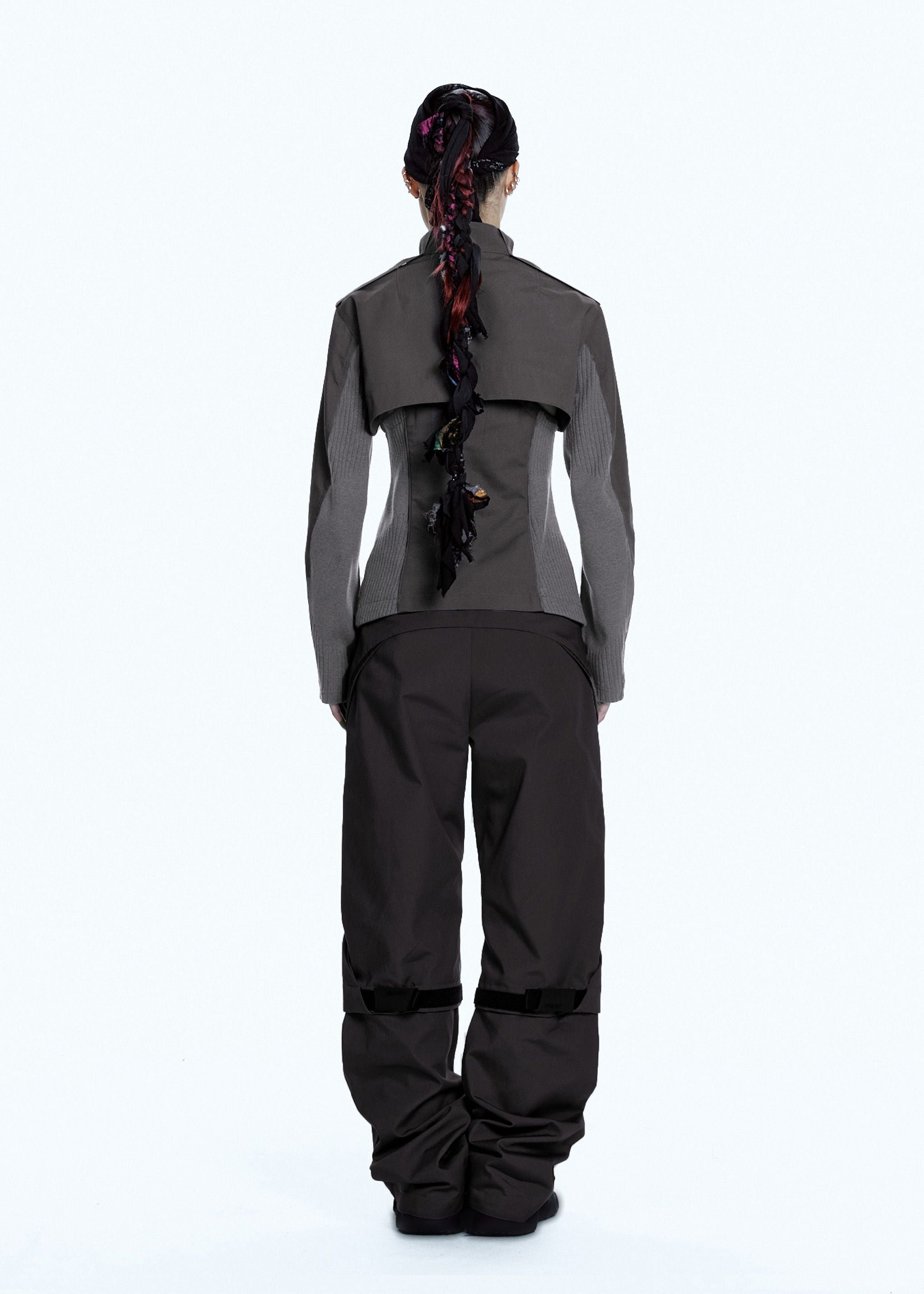 DOUBLE LAYER MOTO JACKET CHARCOAL