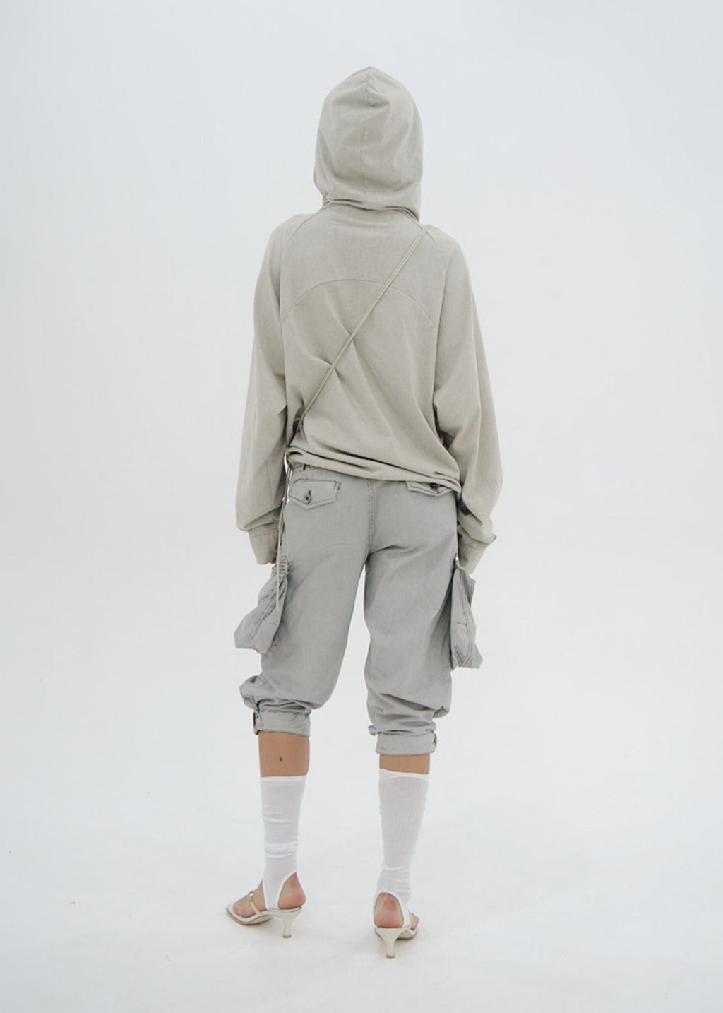 DYED SCARF BAG HOODIE