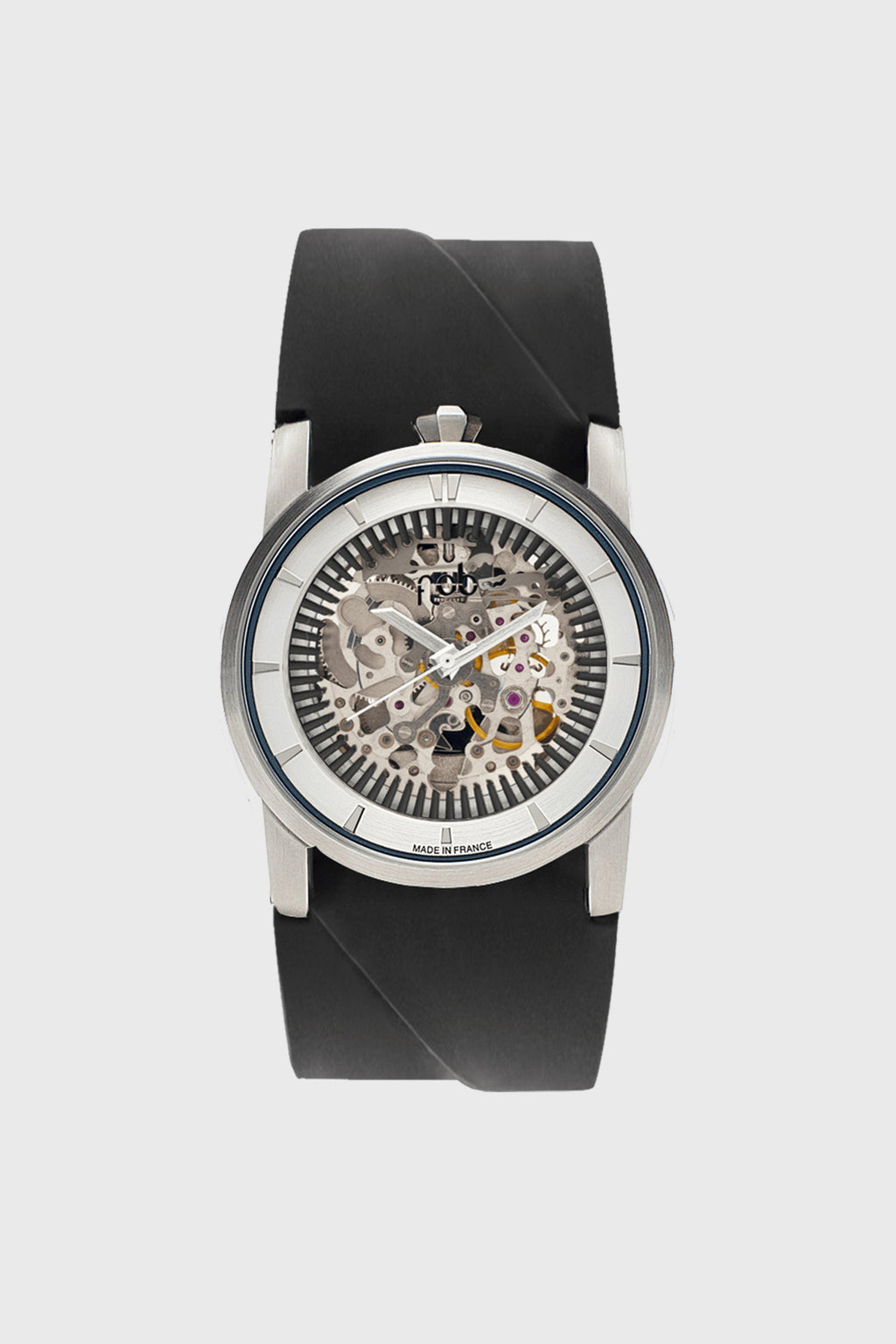 R413 Silver Skeleton w/ Silicone Strap
