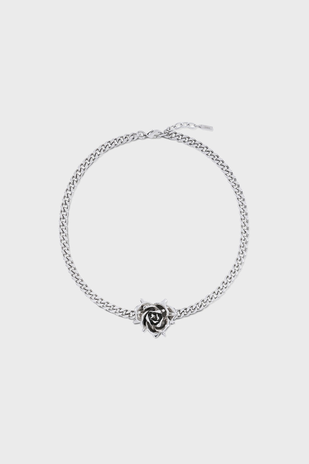 SPIKY ROSE NECKLACE SILVER