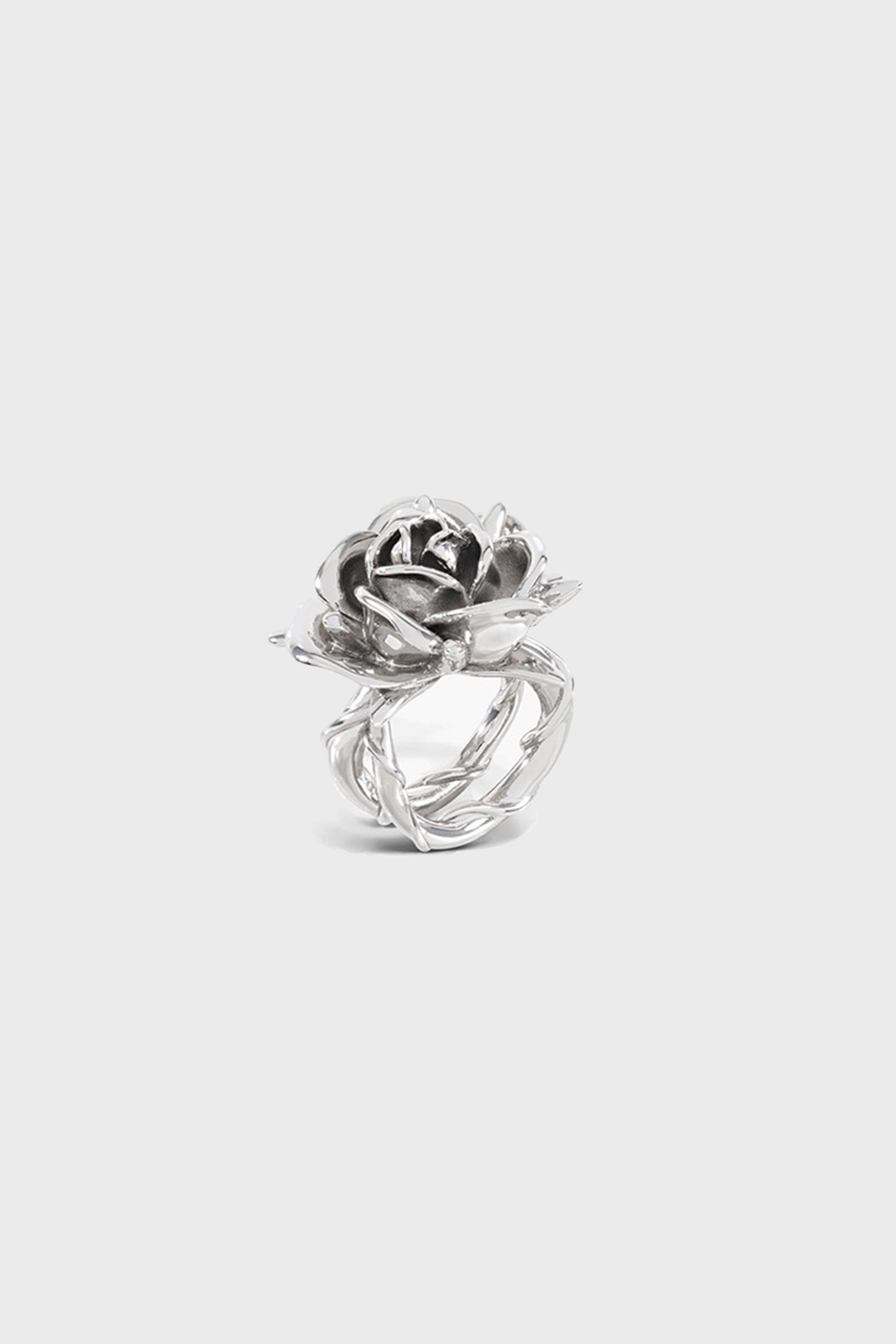 SPIKY ROSE RING SILVER