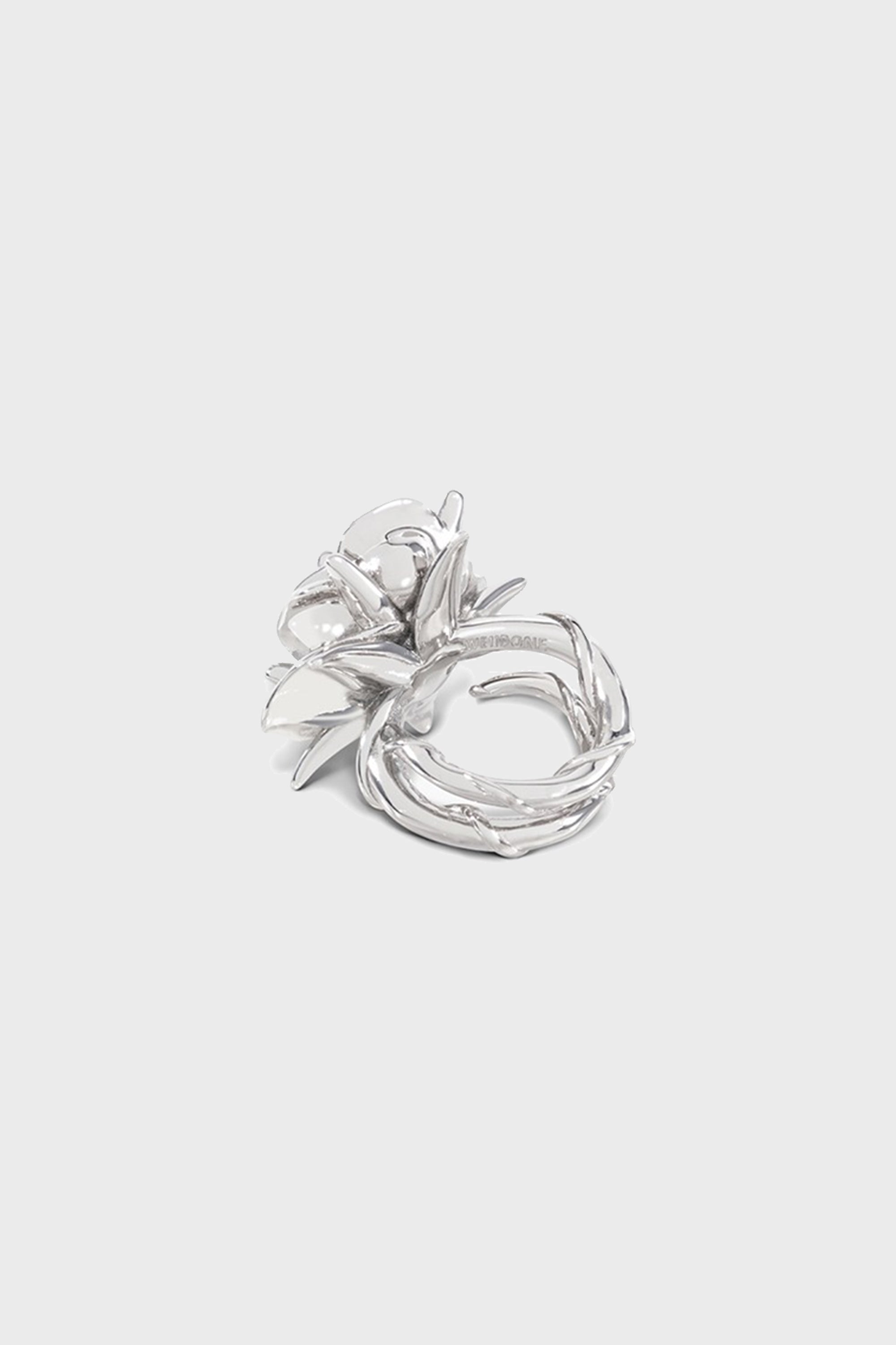 SPIKY ROSE RING SILVER