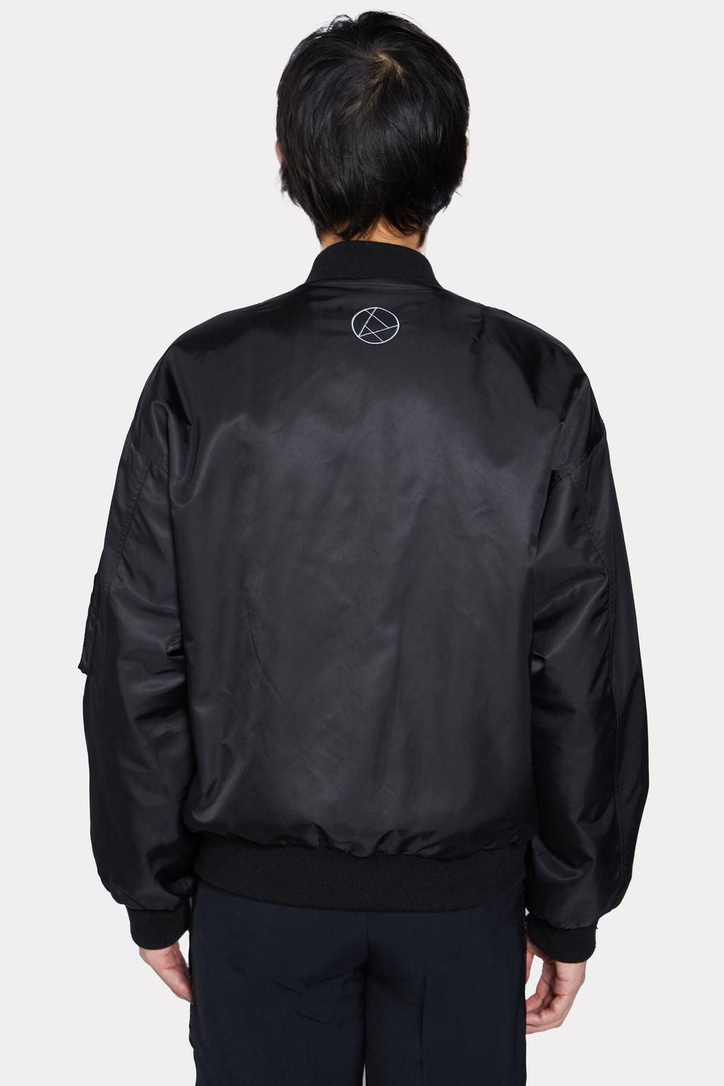 BLACK UNISEX REVERSIBLE MINK FUR BOMBER W/ LOGO