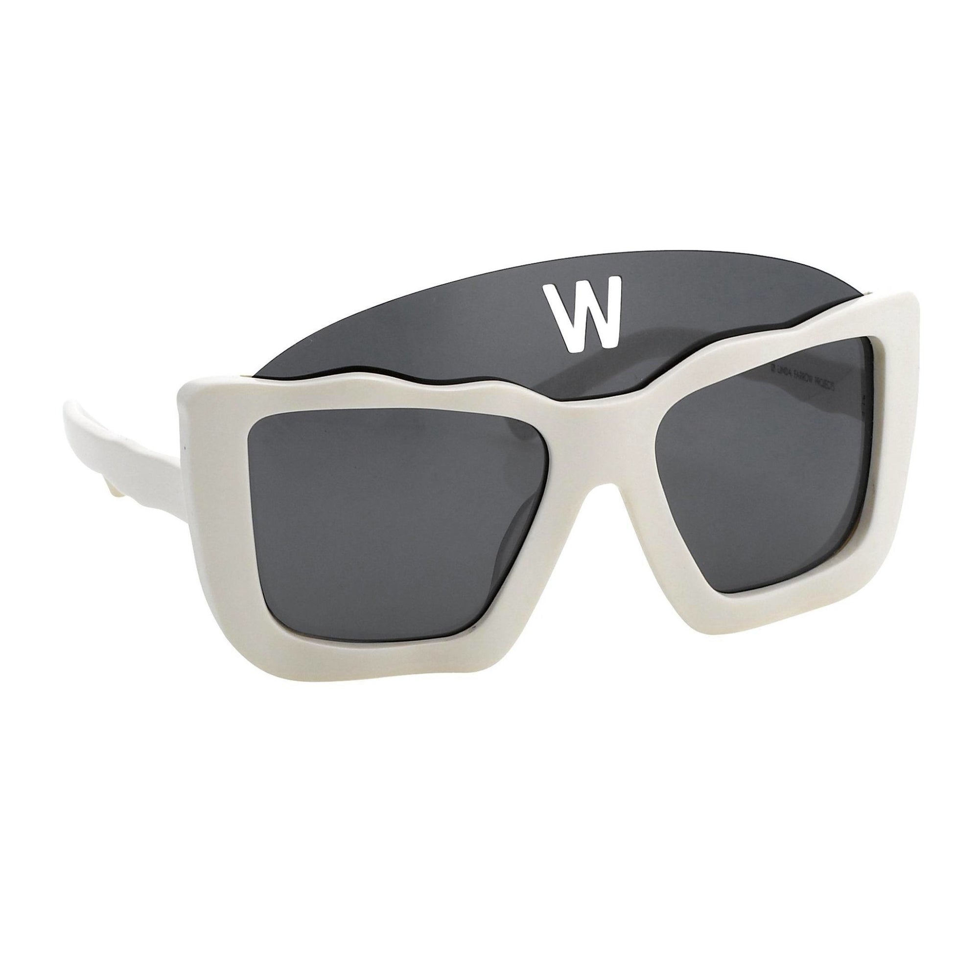 LINDA FARROW × WALTER VAN BEIRENDONCK WHITE SQUARE SUNGLASSES