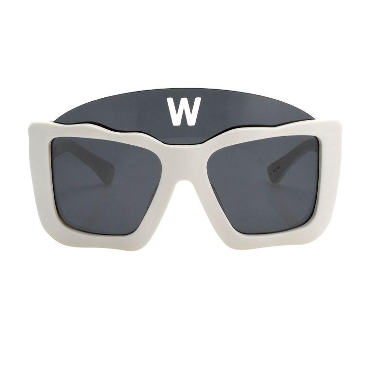LINDA FARROW × WALTER VAN BEIRENDONCK WHITE SQUARE SUNGLASSES