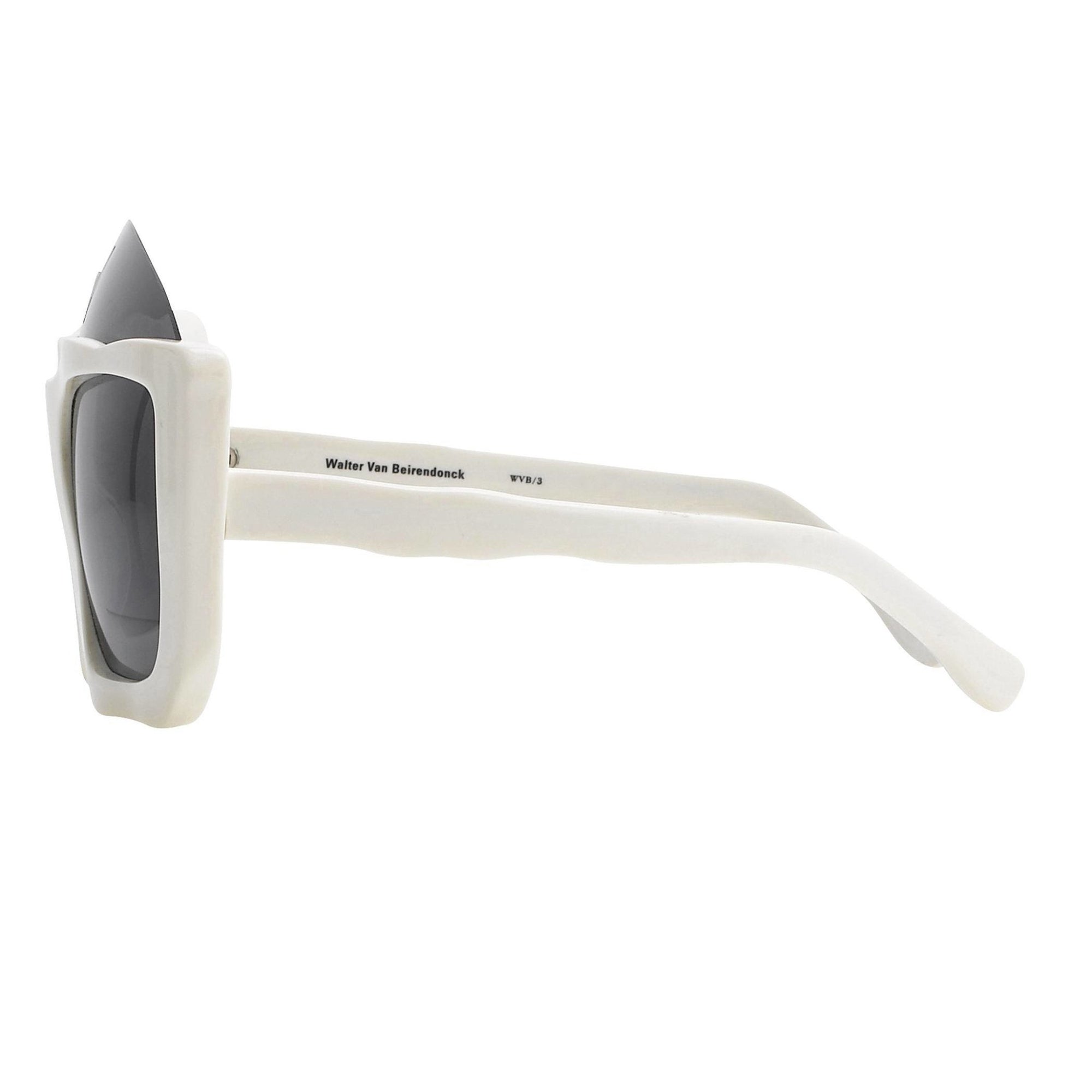 LINDA FARROW × WALTER VAN BEIRENDONCK WHITE SQUARE SUNGLASSES