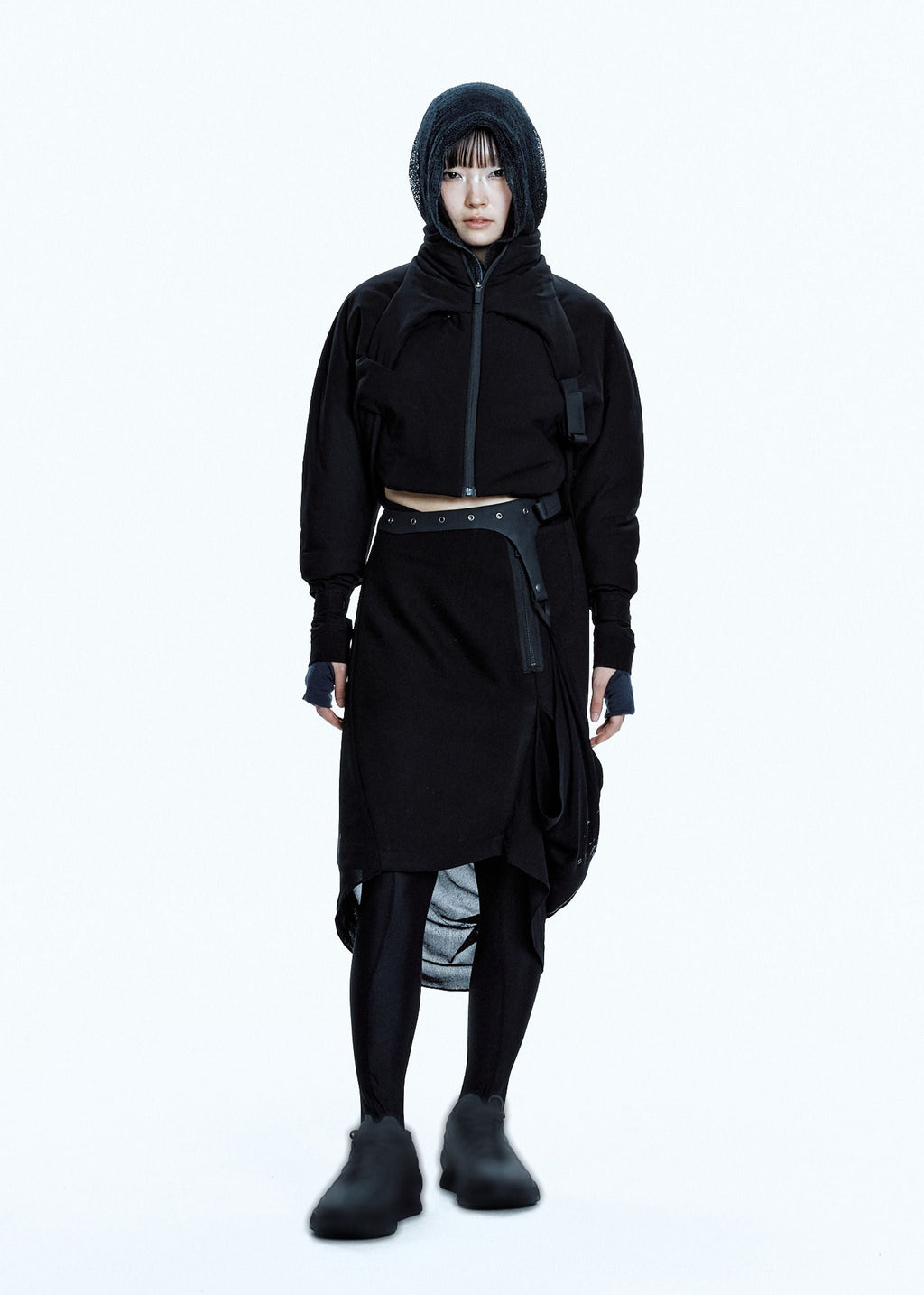 GRAPHIC WRAP SKIRT w/ GARTER BELT