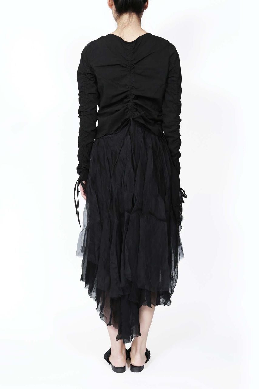 BLACK SOPWITH LAYERED ORGANZA STRETCH DRESS